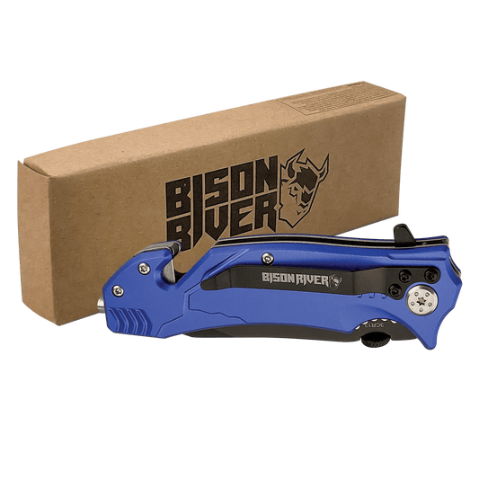 Bison River 4.5" Rescue Knife - Seatbelt Cutter & Glass Breaker