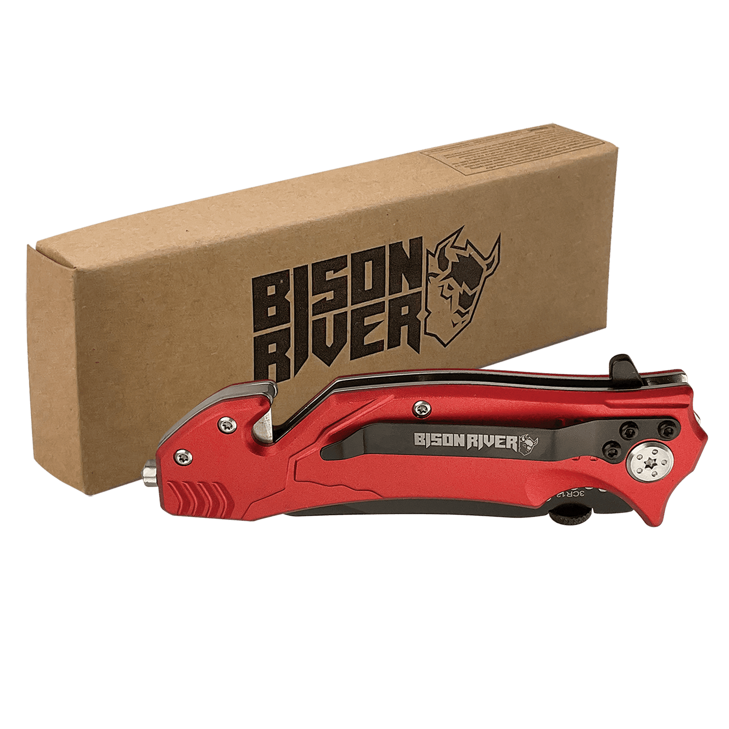 Bison River 4.5" Rescue Knife - Seatbelt Cutter & Glass Breaker