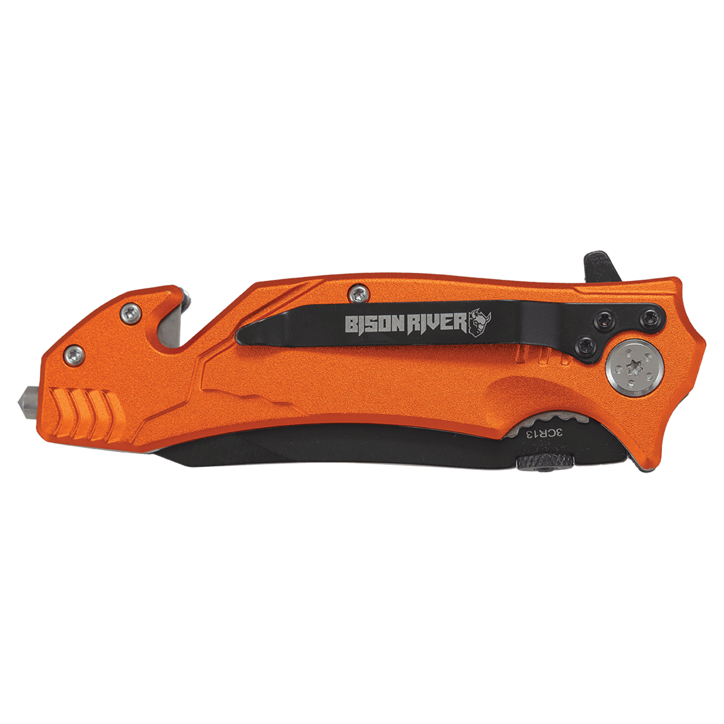 Bison River 4.5" Rescue Knife - Seatbelt Cutter & Glass Breaker