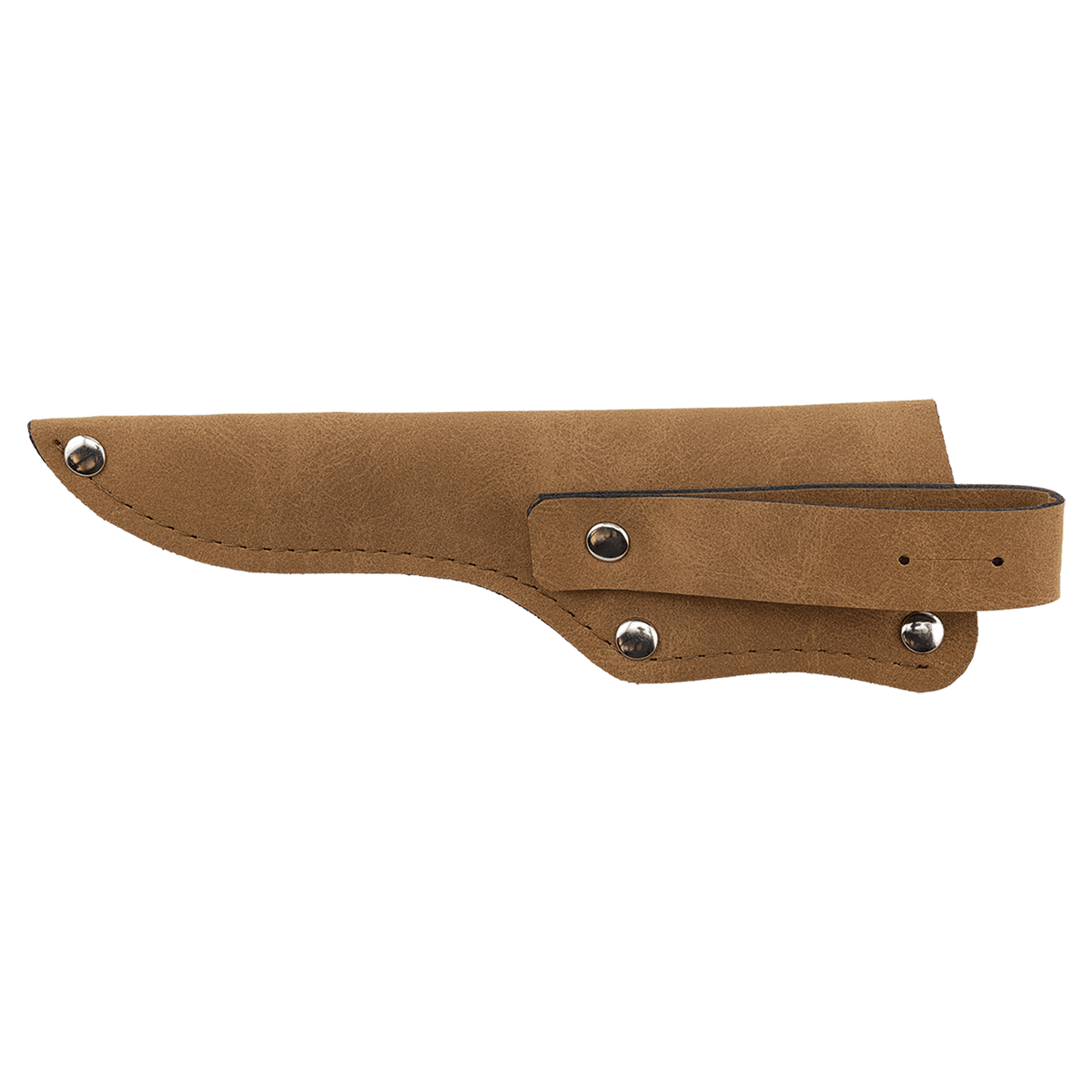 Medium-brown leatherette sheath for Bison River 4-inch fillet knife