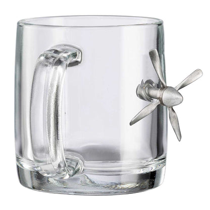Glassware with Metal Aircraft Propeller Embedment