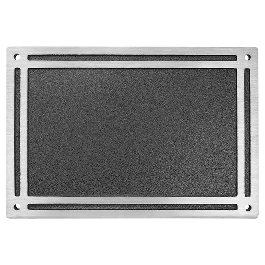 Custom Etched Cast Aluminum Rectangle Sign - Silver / Black - Wall Mount - Smalltown Connetchin