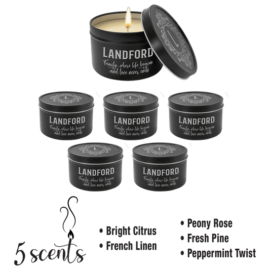 Candle in a Black Metal Tin - 8 oz. - Custom