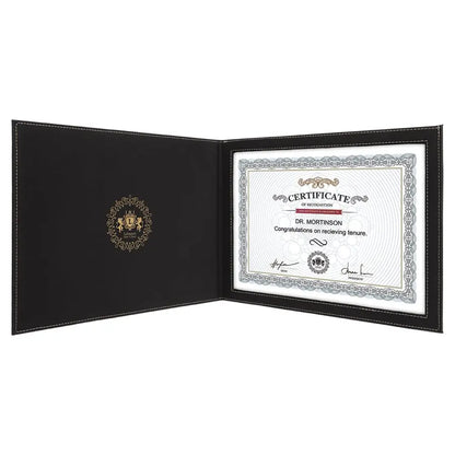 9" x 12" Leatherette Certificate Holder for 8 1/2" x 11 - Custom JDS
