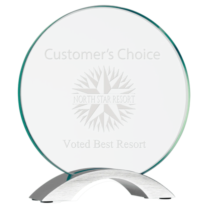 Cosmic Glass Award with Silver Base  - Custom JDS