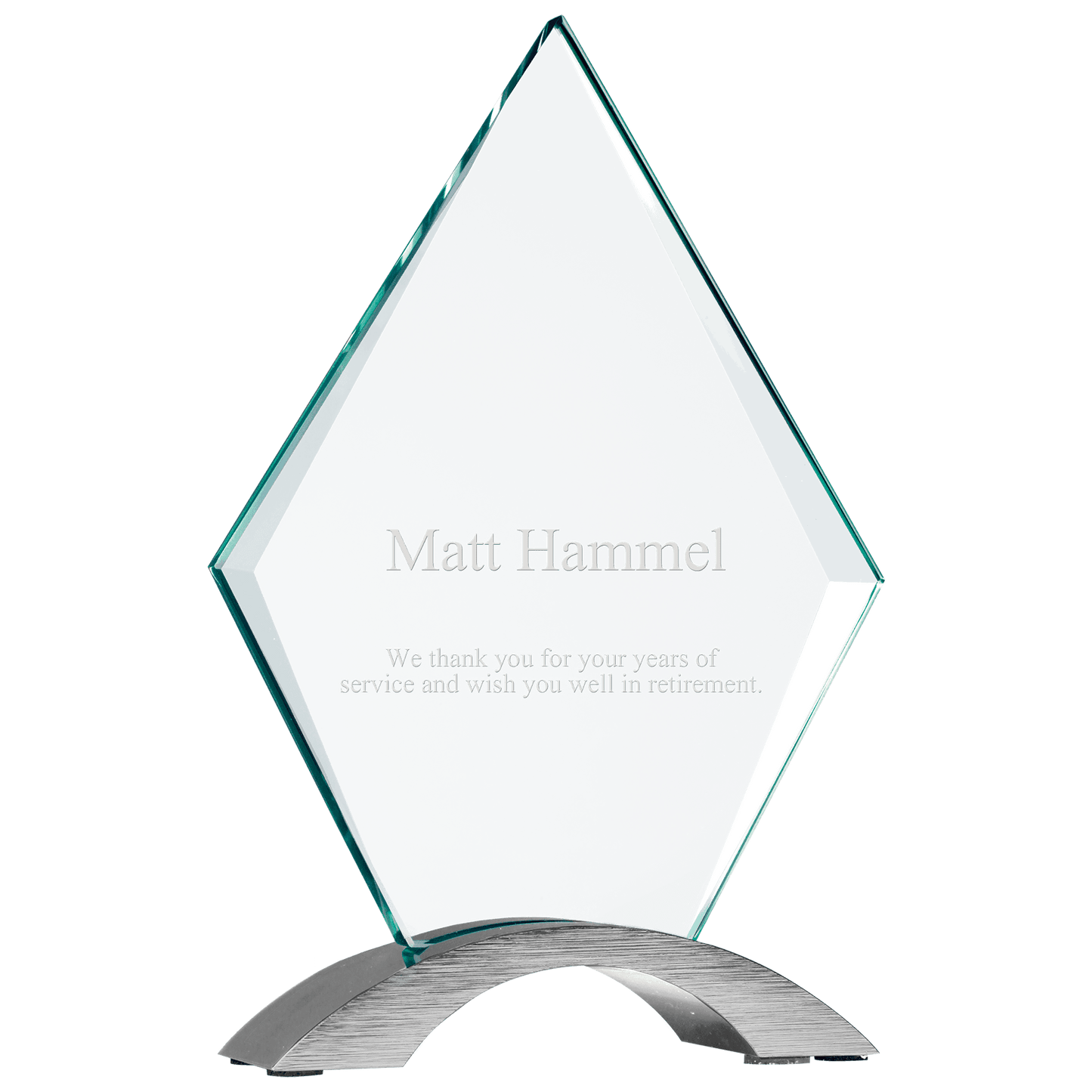 Cosmic Glass Award with Silver Base  - Custom