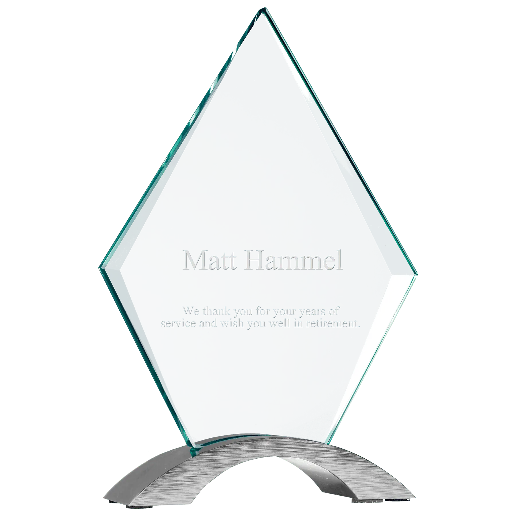 Cosmic Glass Award with Silver Base  - Custom JDS