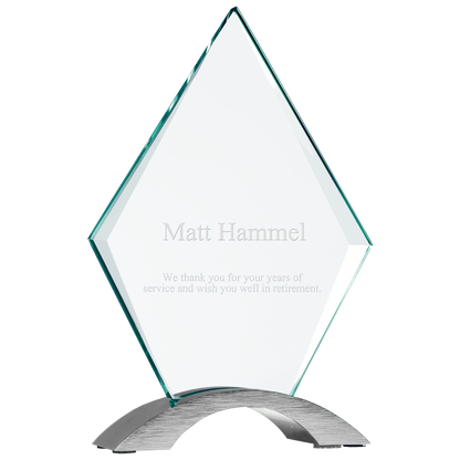 Cosmic Glass Award with Silver Base  - Custom JDS