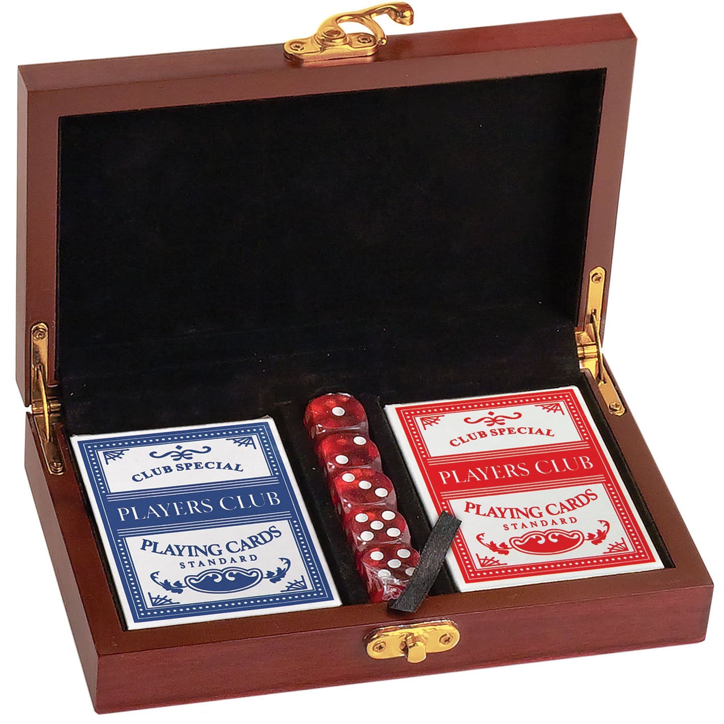 Rosewood Finish Card and Dice Set  - Custom