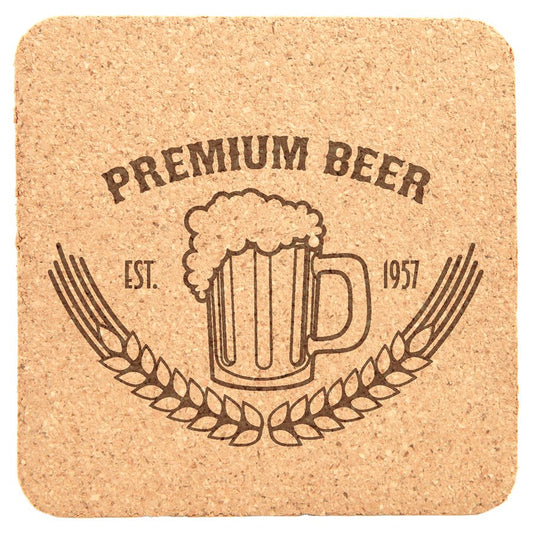 4" Cork Coaster - Custom