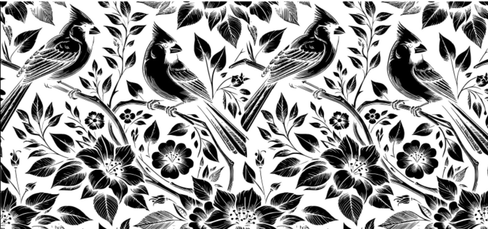 Cardinals & Flowers