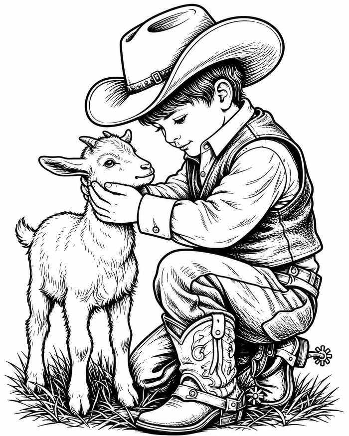 Cowboy and Goat