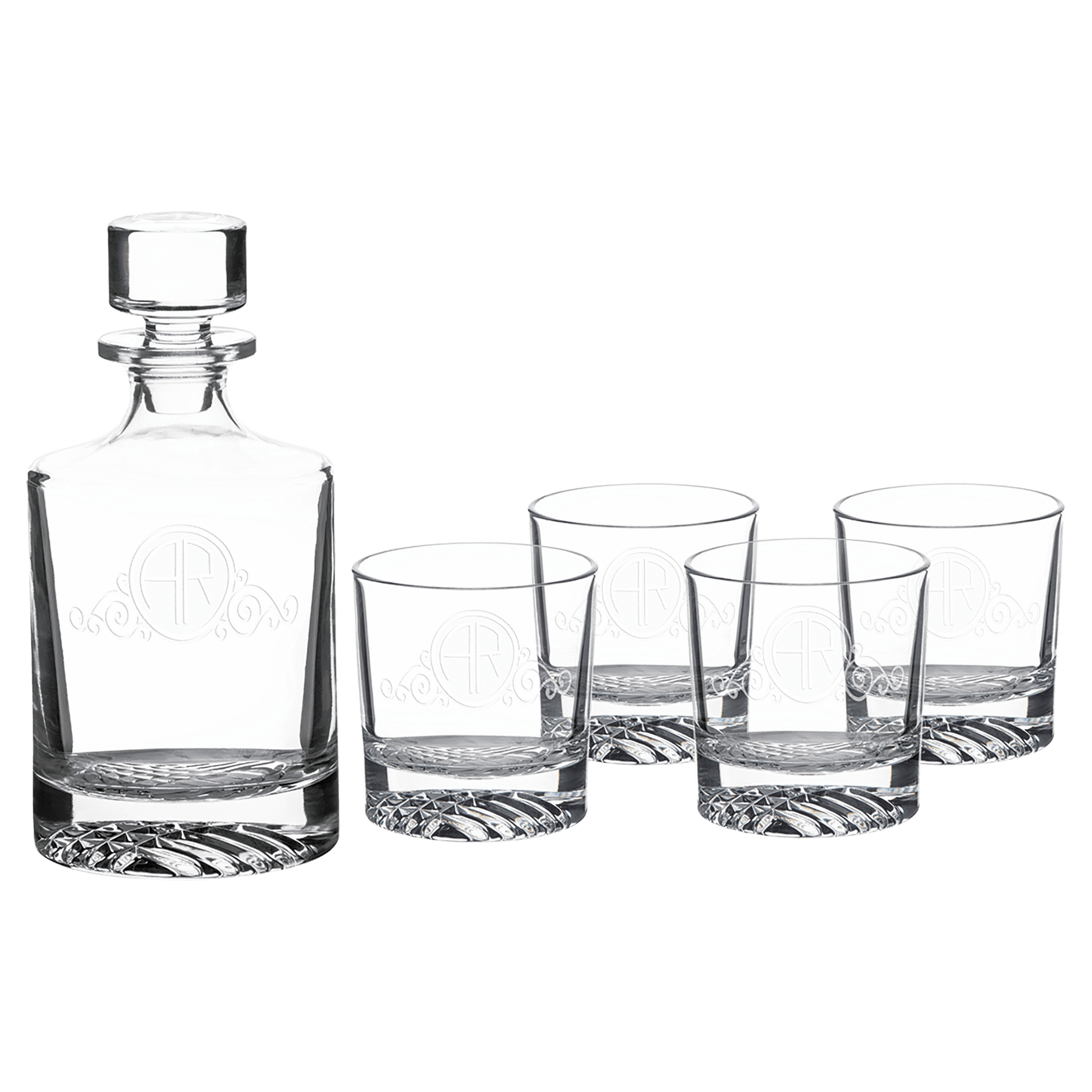 Decanter + 4 Glasses (Set) (Engraved)