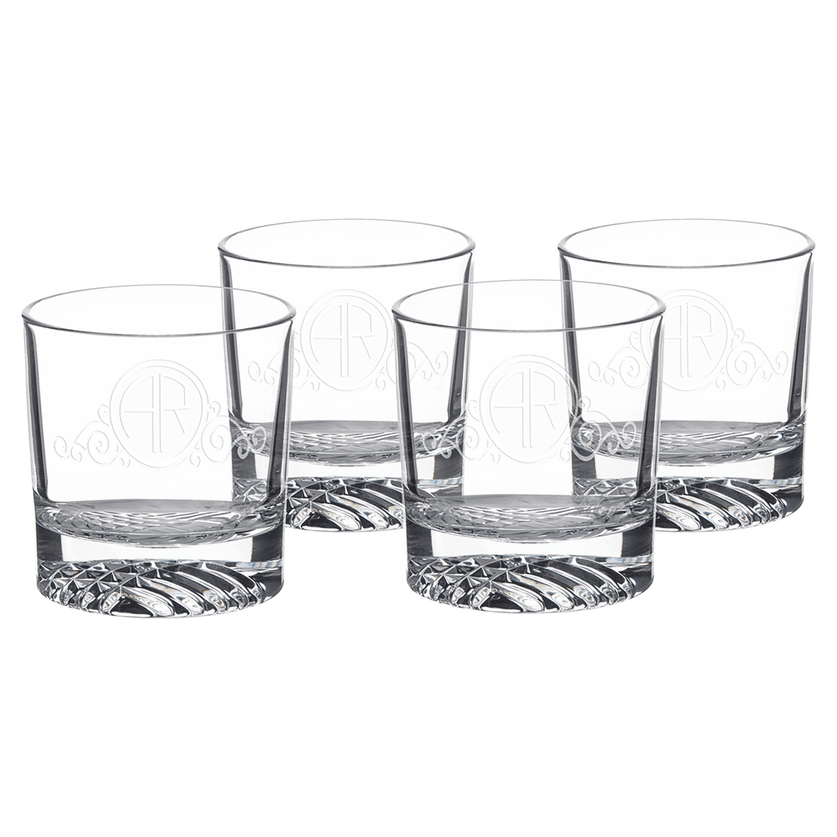Personalized round rocks glasses, set of four