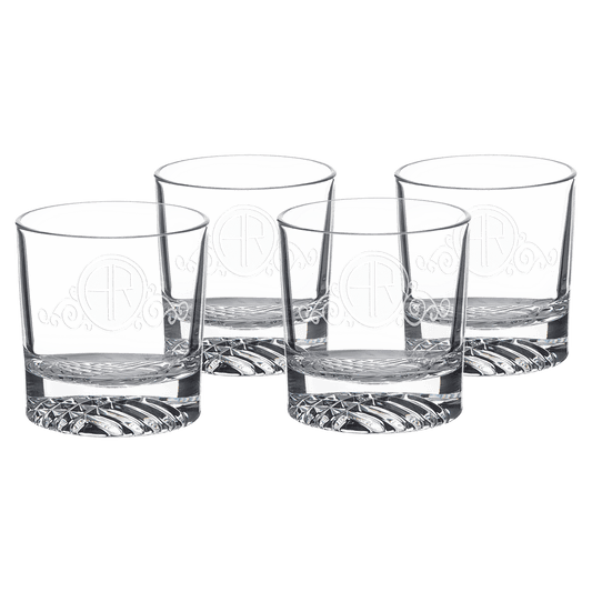 Personalized round rocks glasses, set of four