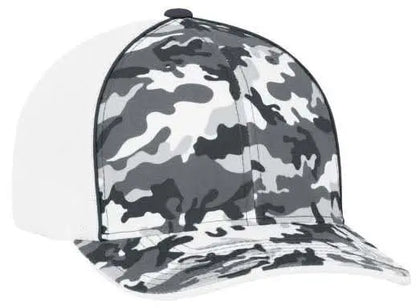 Pacific Headwear Glamo Mesh Trucker Cap - BLACK/WHITE/BLACK Flex fit Smalltown Connetchin