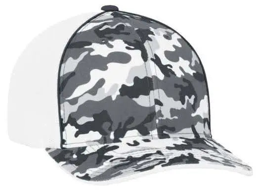Pacific Headwear Glamo Mesh Trucker Cap - BLACK/WHITE/BLACK Flex fit Smalltown Connetchin