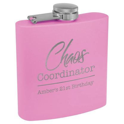 Powder Coated Stainless Steel Flask 6 oz. JDS