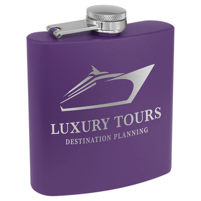 Powder Coated Stainless Steel Flask 6 oz. JDS