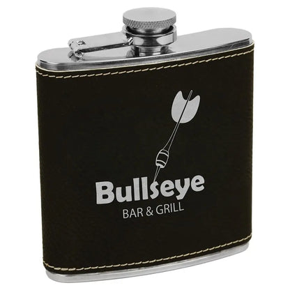 Leatherette Stainless Steel Flask 6 oz. - Custom JDS