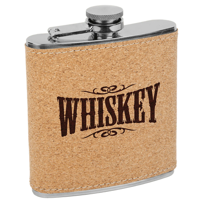 Leatherette Stainless Steel Flask 6 oz. - Custom JDS