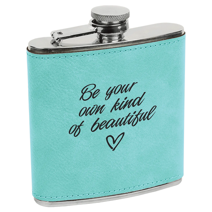 Leatherette Stainless Steel Flask 6 oz. - Custom JDS