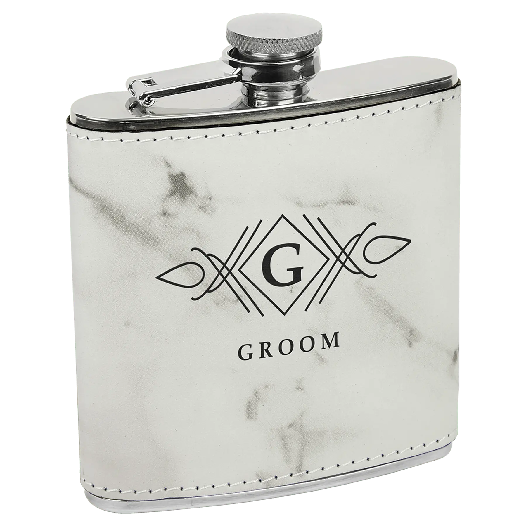 Leatherette Stainless Steel Flask 6 oz. - Custom JDS