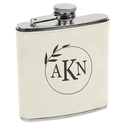 Leatherette Stainless Steel Flask 6 oz. - Custom JDS