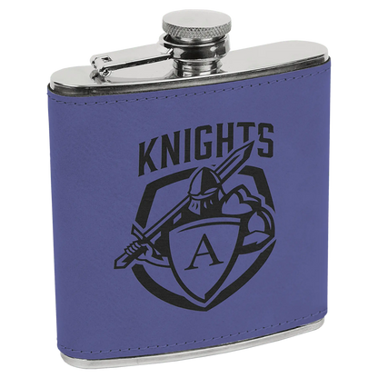 Leatherette Stainless Steel Flask 6 oz. - Custom JDS