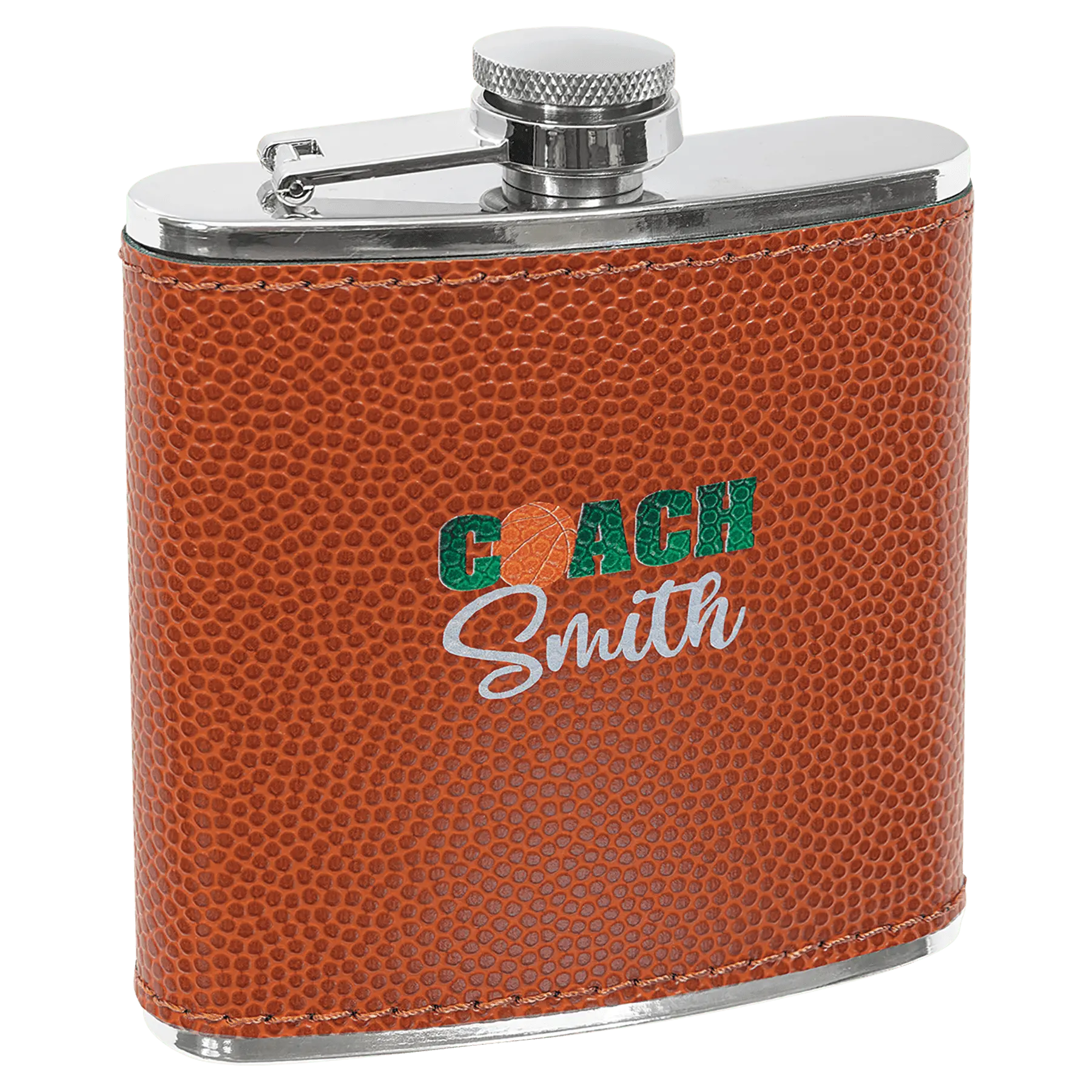 Leatherette Stainless Steel Flask 6 oz. - Custom JDS