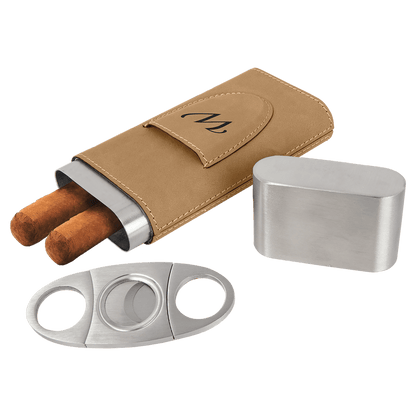 Cigar Case with Cutter - Custom Leatherette