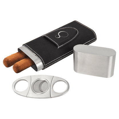 Cigar Case with Cutter - Custom Leatherette