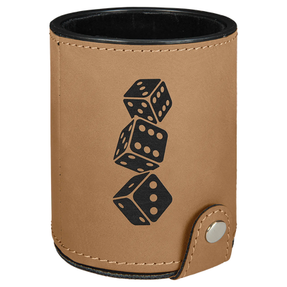 Leatherette Dice Cup with 5 Dice - Custom JDS