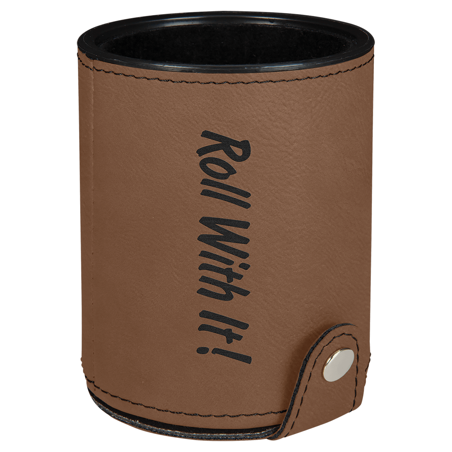 Leatherette Dice Cup with 5 Dice - Custom