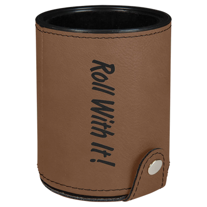 Leatherette Dice Cup with 5 Dice - Custom JDS