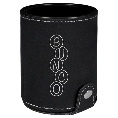 Leatherette Dice Cup with 5 Dice - Custom JDS