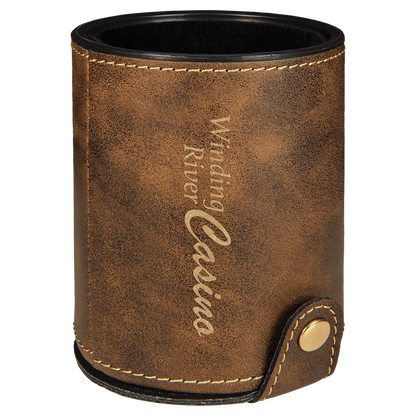 Leatherette Dice Cup with 5 Dice - Custom JDS