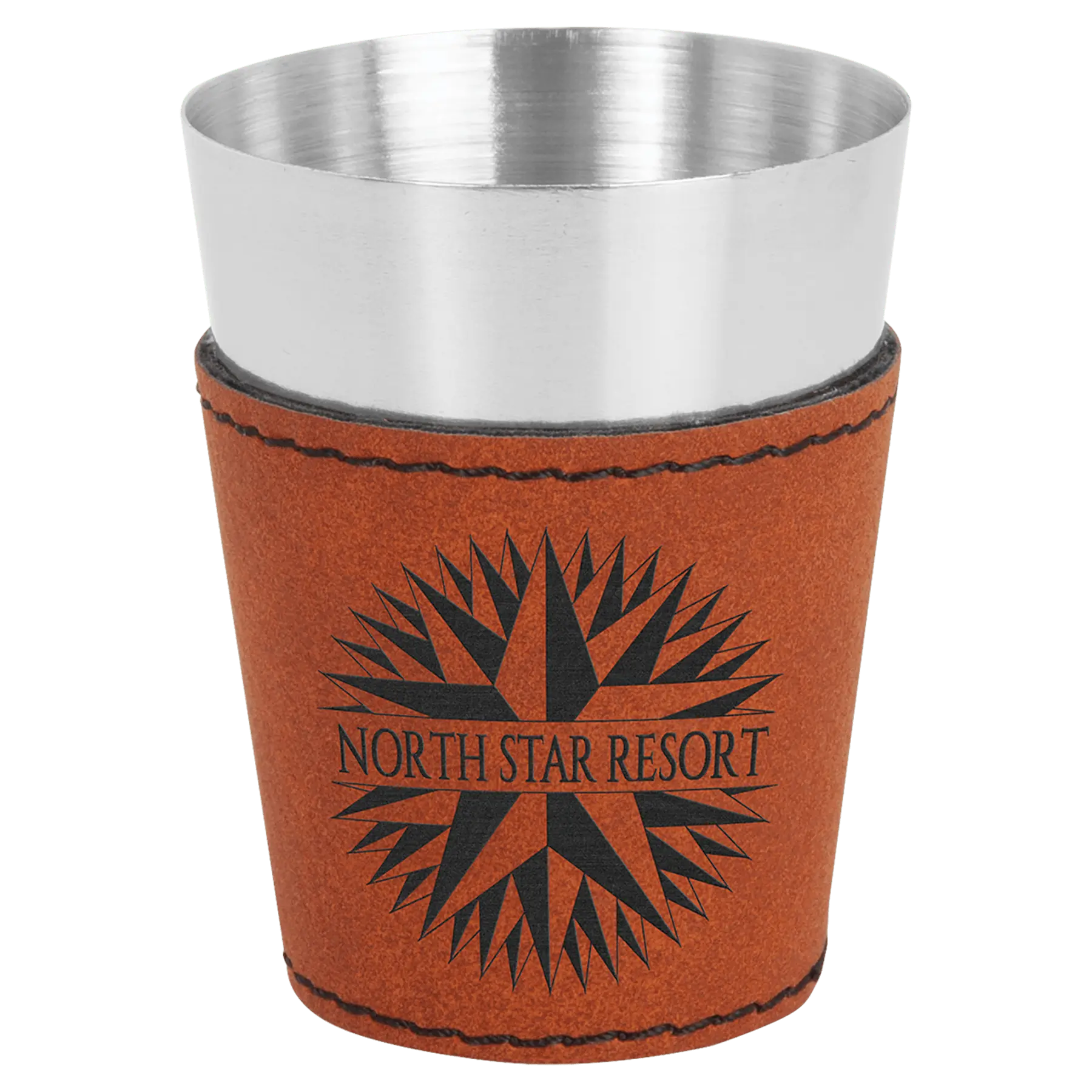 2 oz. Leatherette & Stainless-Steel Shot Glass - Custom JDS