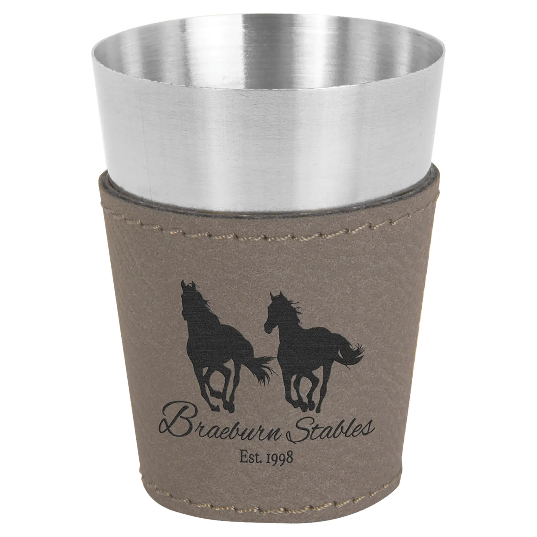 2 oz. Leatherette & Stainless-Steel Shot Glass - Custom JDS