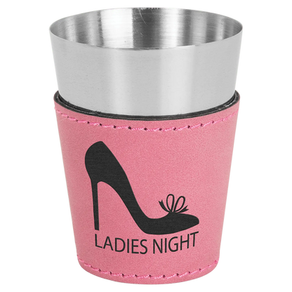 2 oz. Leatherette & Stainless-Steel Shot Glass - Custom JDS