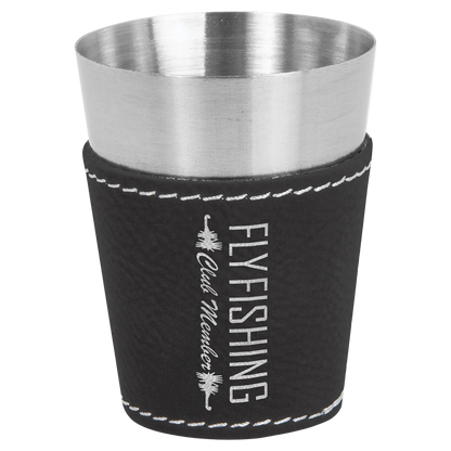 2 oz. Leatherette & Stainless-Steel Shot Glass - Custom JDS