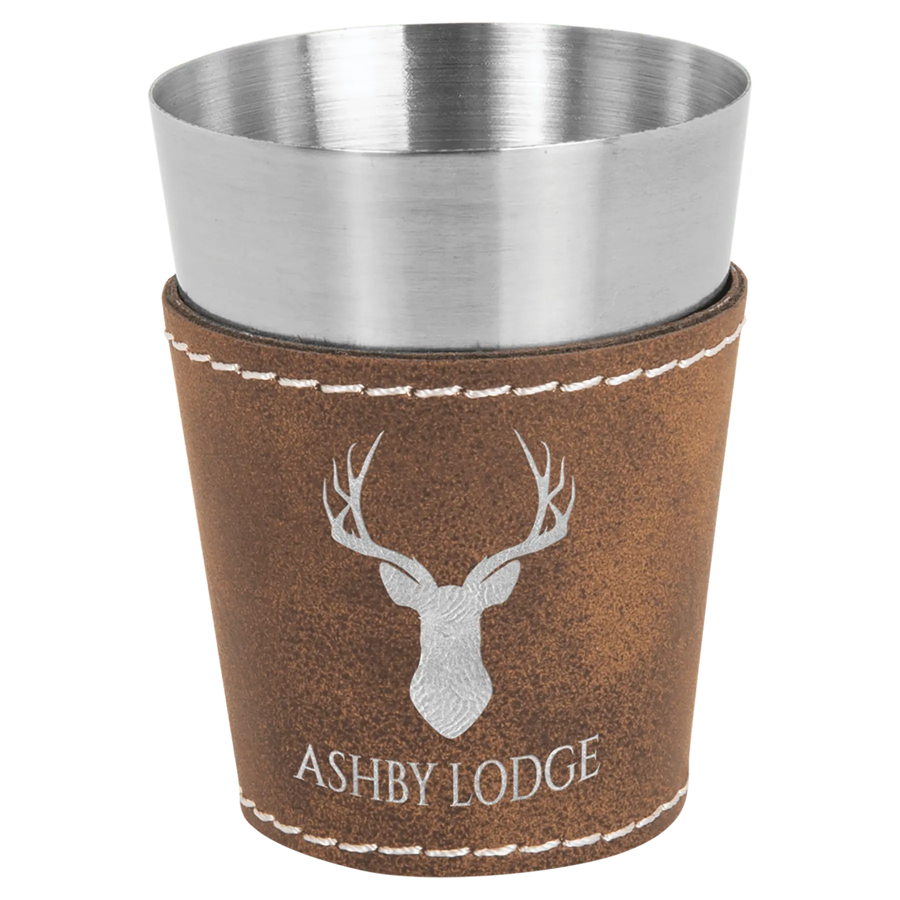 2 oz. Leatherette & Stainless-Steel Shot Glass - Custom JDS