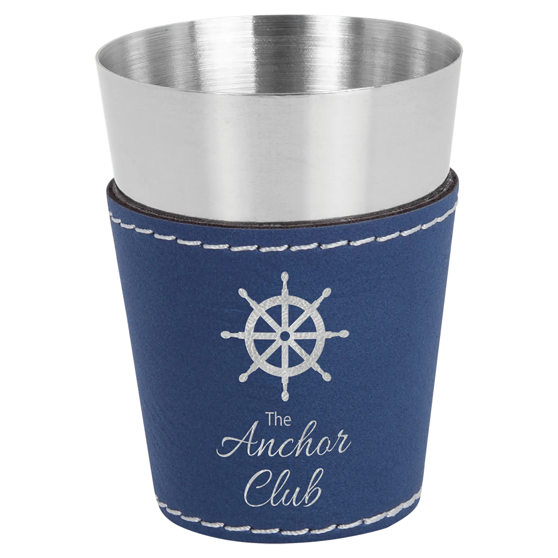 2 oz. Leatherette & Stainless-Steel Shot Glass - Custom JDS