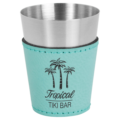 2 oz. Leatherette & Stainless-Steel Shot Glass - Custom JDS