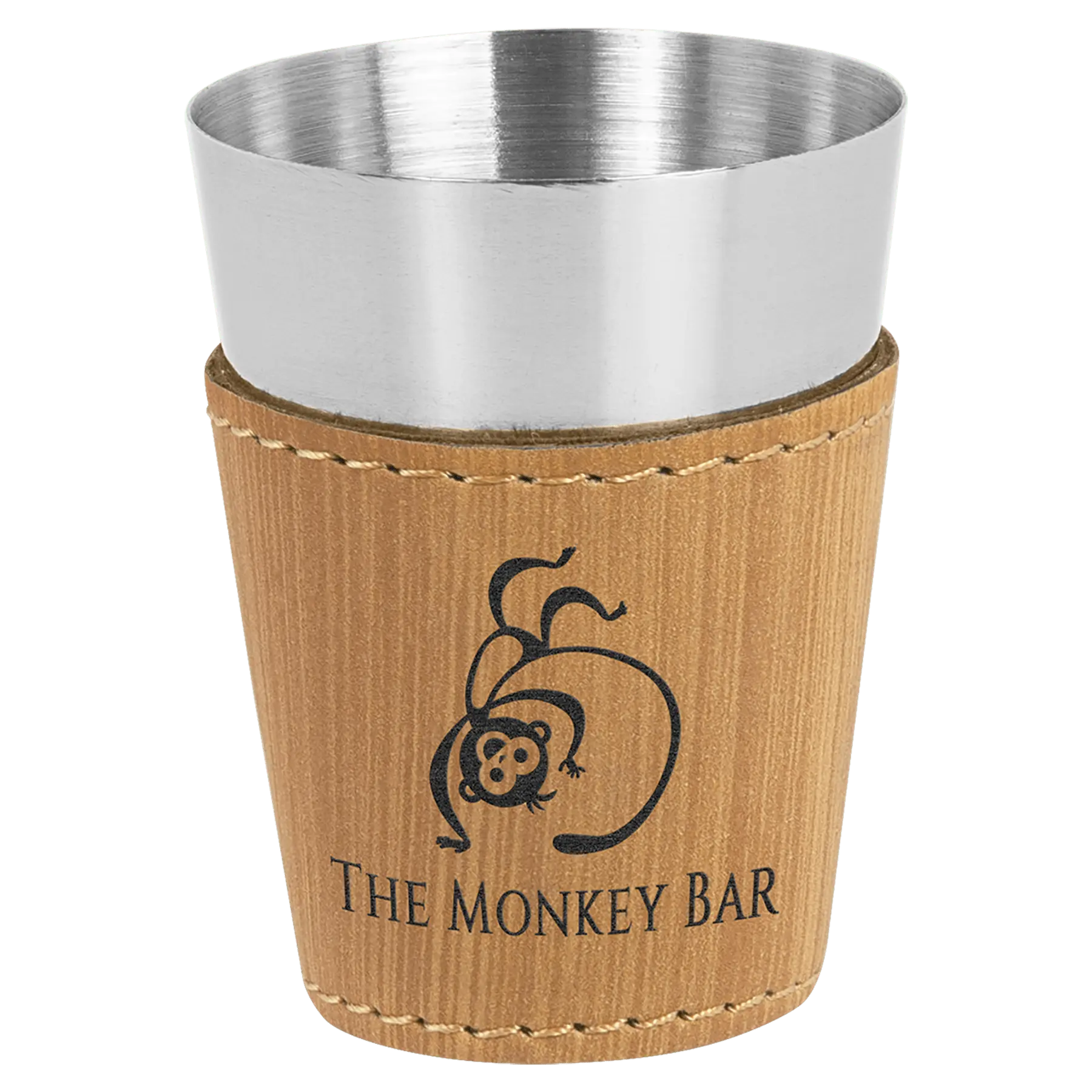 2 oz. Leatherette & Stainless-Steel Shot Glass - Custom JDS