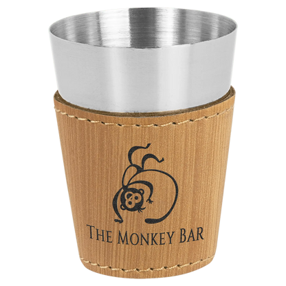 2 oz. Leatherette & Stainless-Steel Shot Glass - Custom JDS