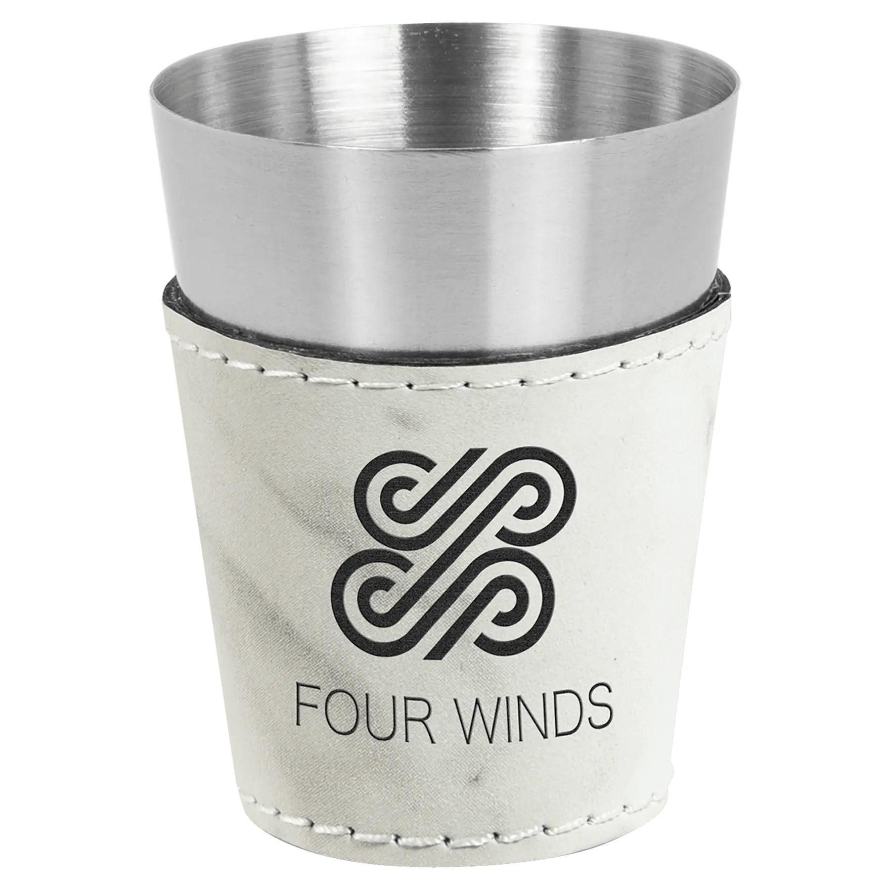 2 oz. Leatherette & Stainless-Steel Shot Glass - Custom JDS
