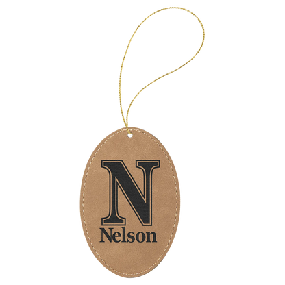 Leatherette Ornament with String - Custom JDS
