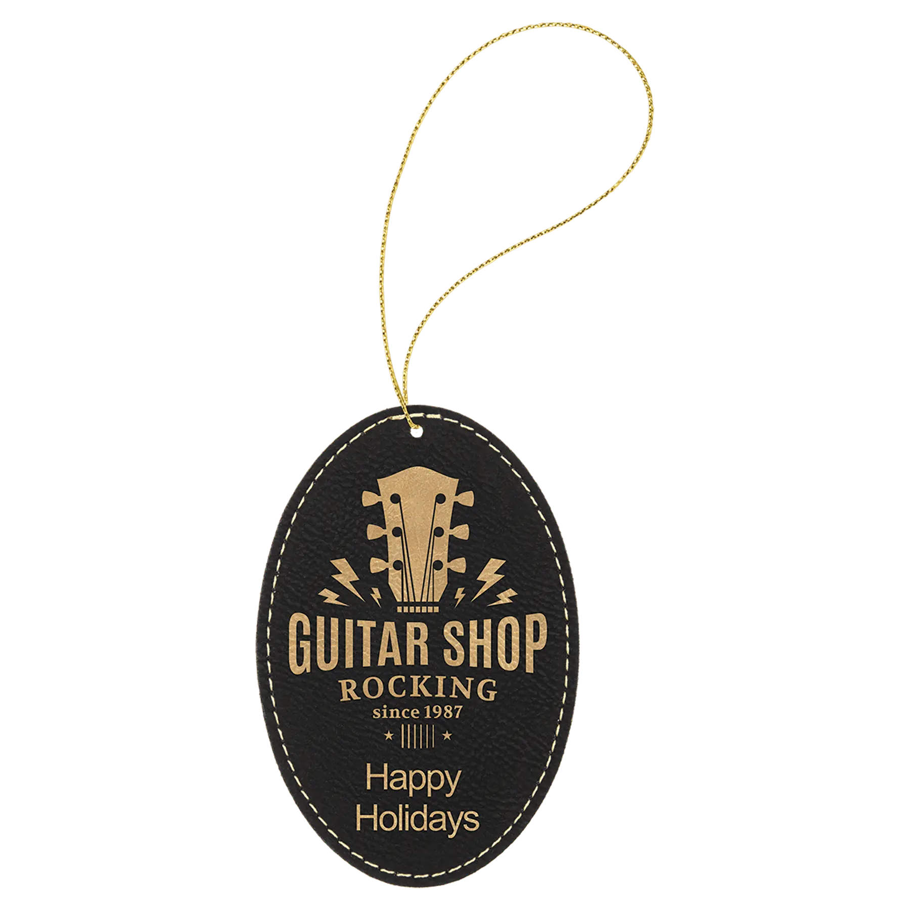 Leatherette Ornament with String - Custom JDS