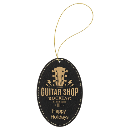 Leatherette Ornament with String - Custom JDS